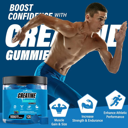 CellRestore Creatine Monohydrate Gummies for Men & Women-5g of Creatine Monohydrate per Serving- Help Increase Strength and Build Muscle,Blueberry Flavor, 120 Count